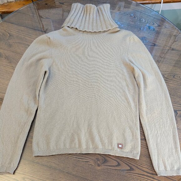 Chanel 2001 01A Light Brown Beige Cashmere Turtleneck Sweater Women FR44 M 8 10 - Picture 5 of 16
